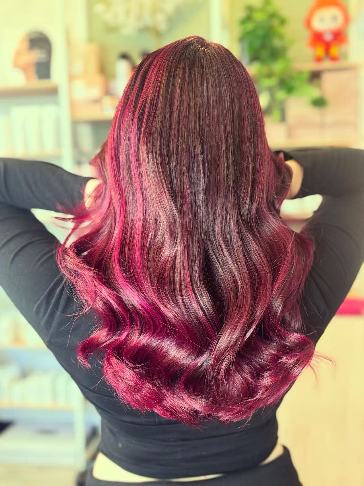 Vivid magenta colour transformation by Didi at Hair Talks Rouse Hill