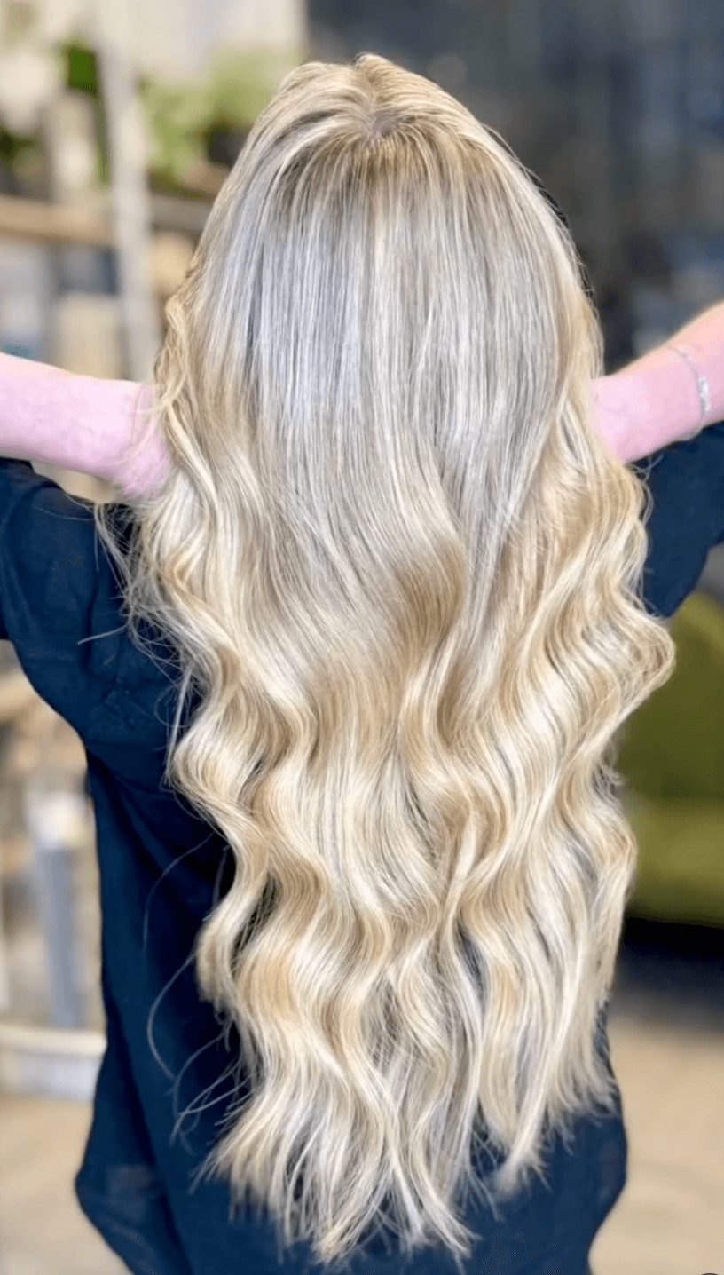 Soft blonde waves with balayage by Jonathan at Hair Talks Rouse Hill