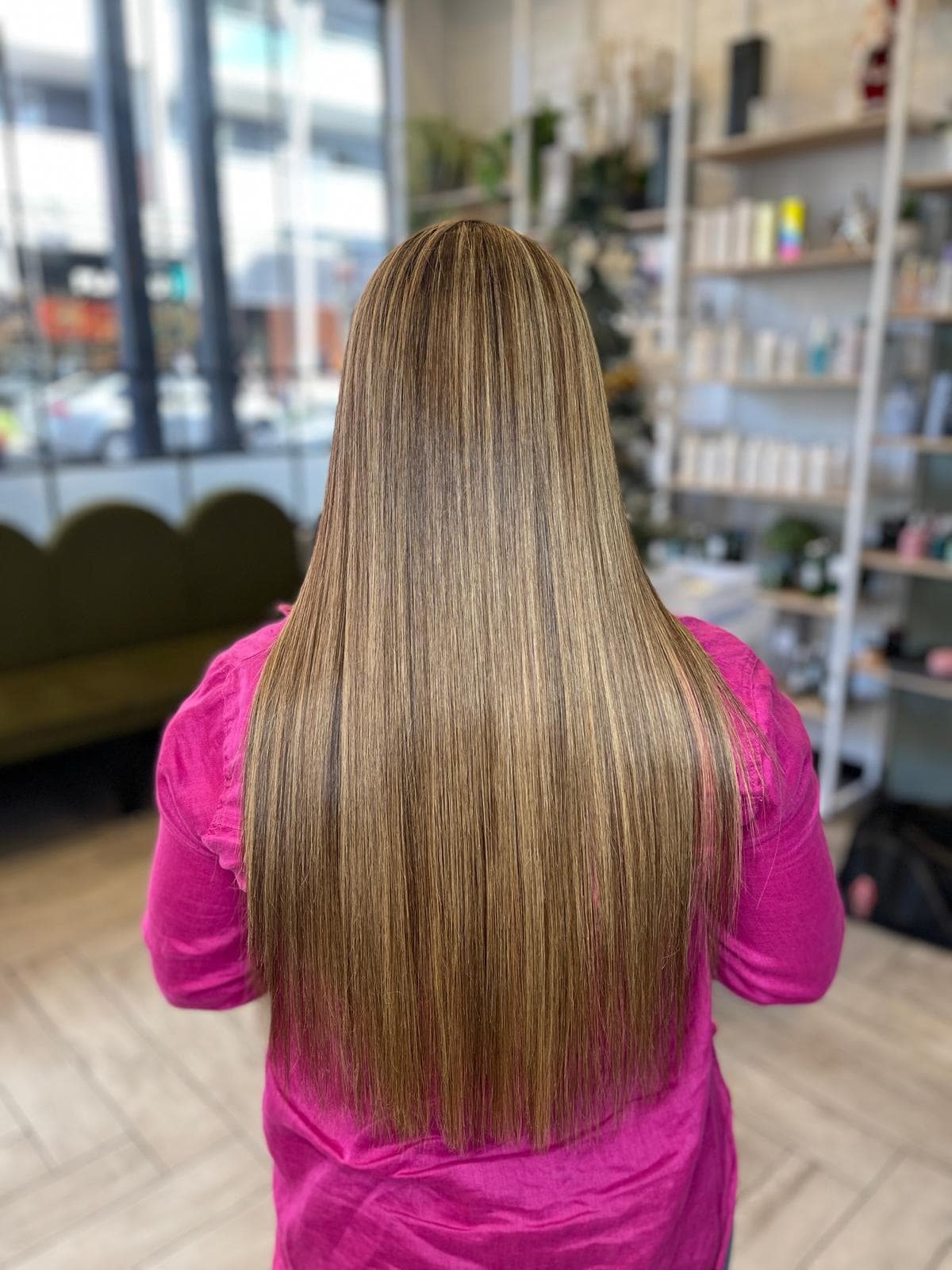 Glossy, smooth straight hair result by Ryan at Hair Talks Rouse Hill
